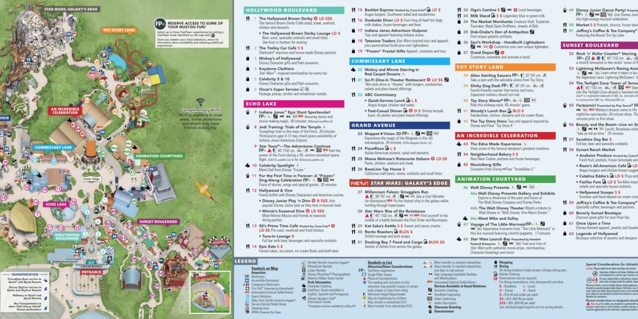 Hollywood Studios Map 2020